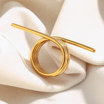 Load image into Gallery viewer, Line Design Ring Steel 18K Gold S5P022
