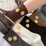 Load image into Gallery viewer, Pearl Flower Fresh Mid-Calf Socks Women Soft Cotton N6H037