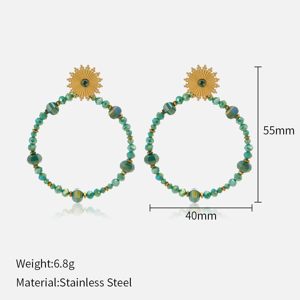 Bohemian Crystal Earrings Steel Multi Tone Earrings S5P087