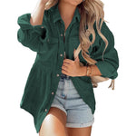 Load image into Gallery viewer, CordButton Wrinkle Coat MidHeavy Green Red N5A152
