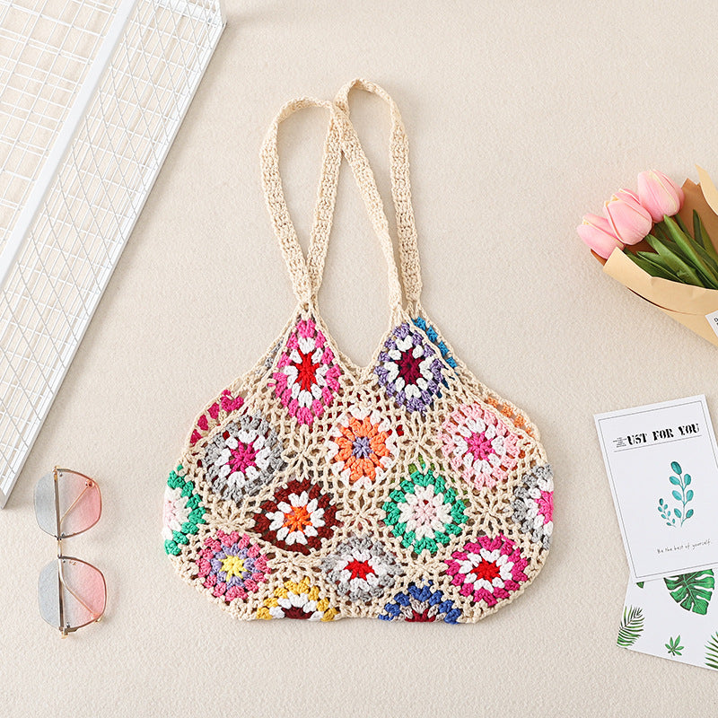 Bohemian Hand-Crochet Shoulder Bag Women N6E086