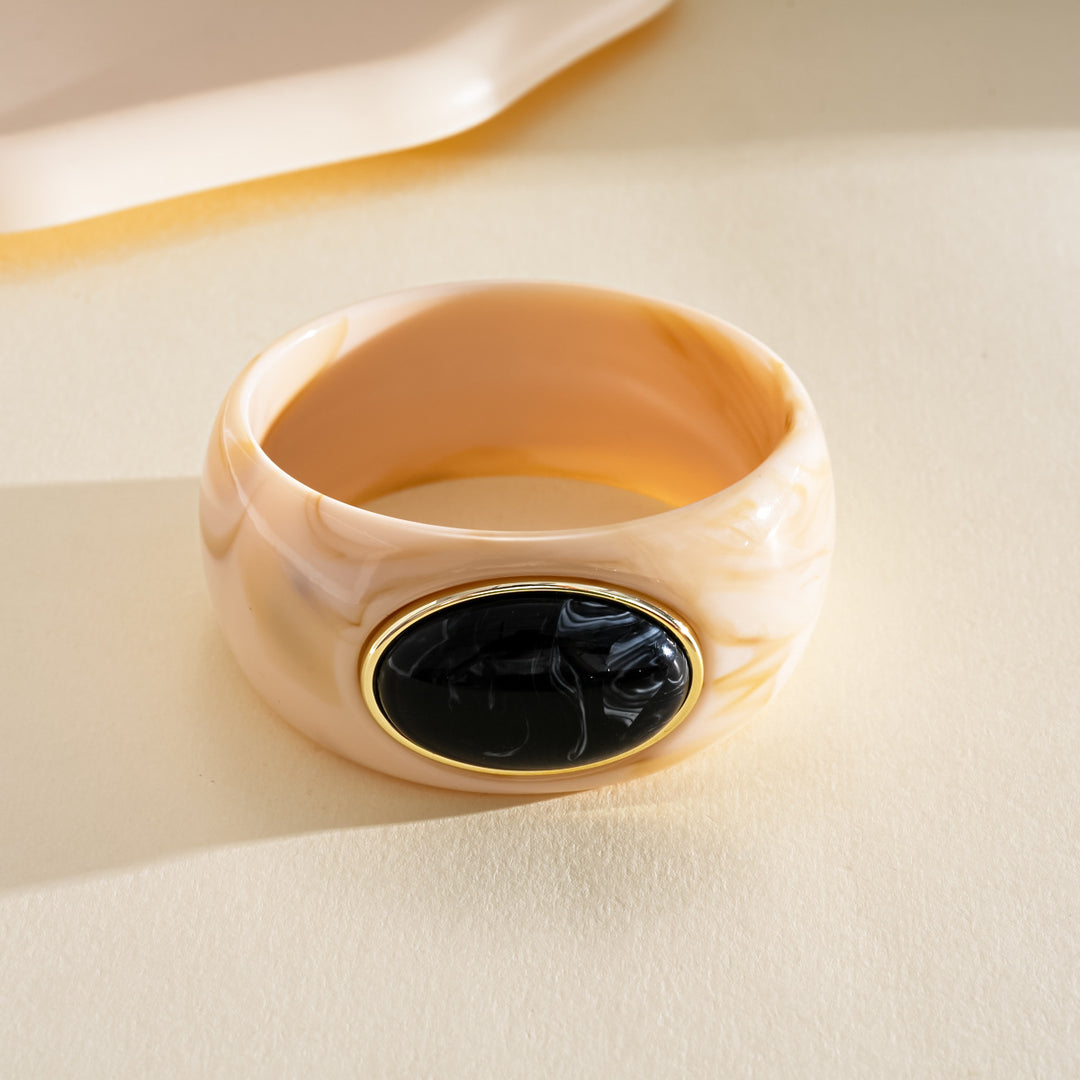 Vintage Acrylic Oval Ombré Bangle Minimalist Women N6H087