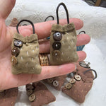 Load image into Gallery viewer, Rustic Woven Cotton Hand Stitch Mini Bag Charm Pin N6G018