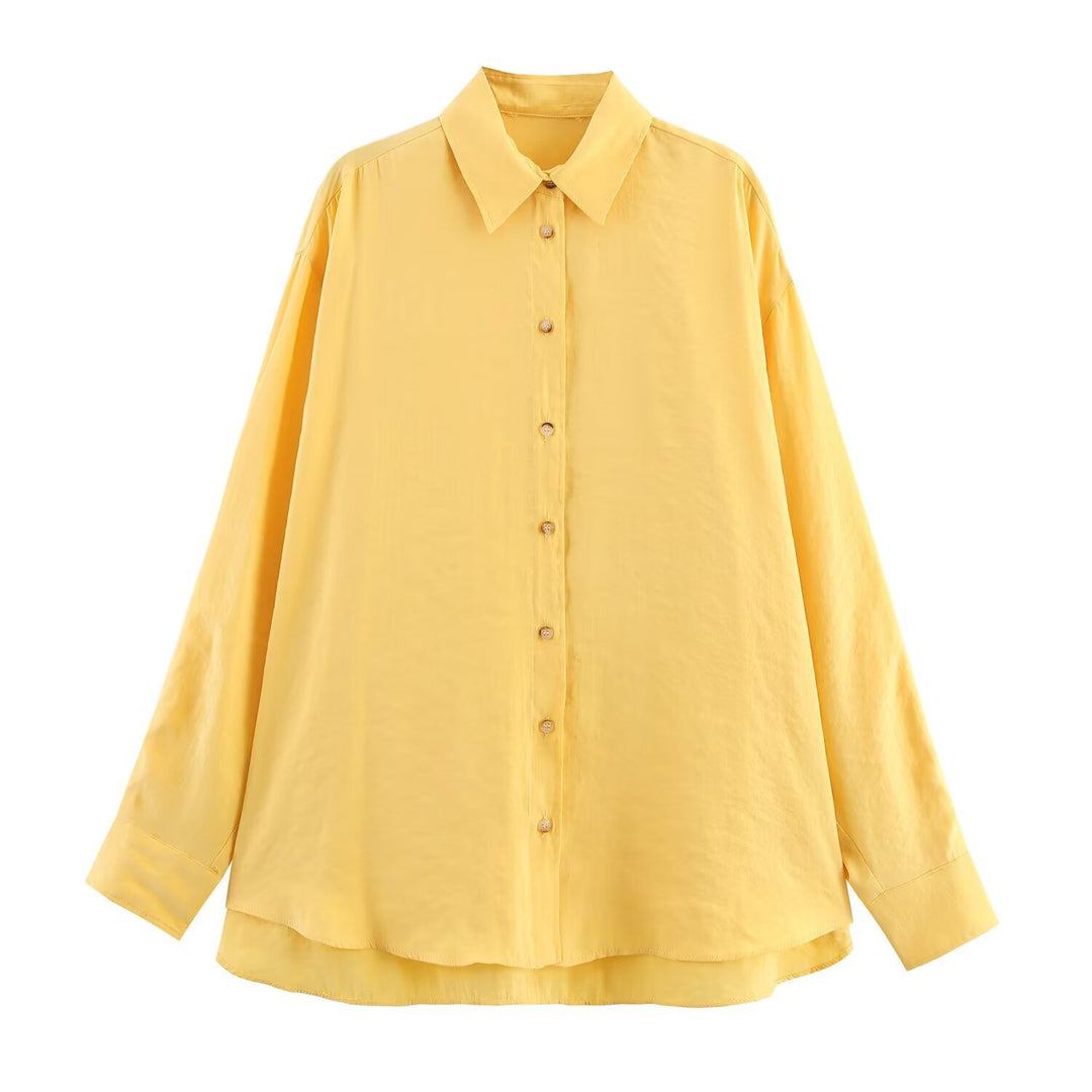 Striped Loose Collared Shirt Women N6C101