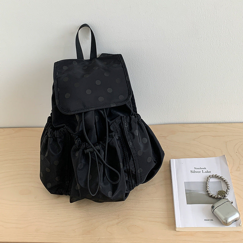 Polka Dot Backpack Women Lightweight Nylon Daypack N6F053