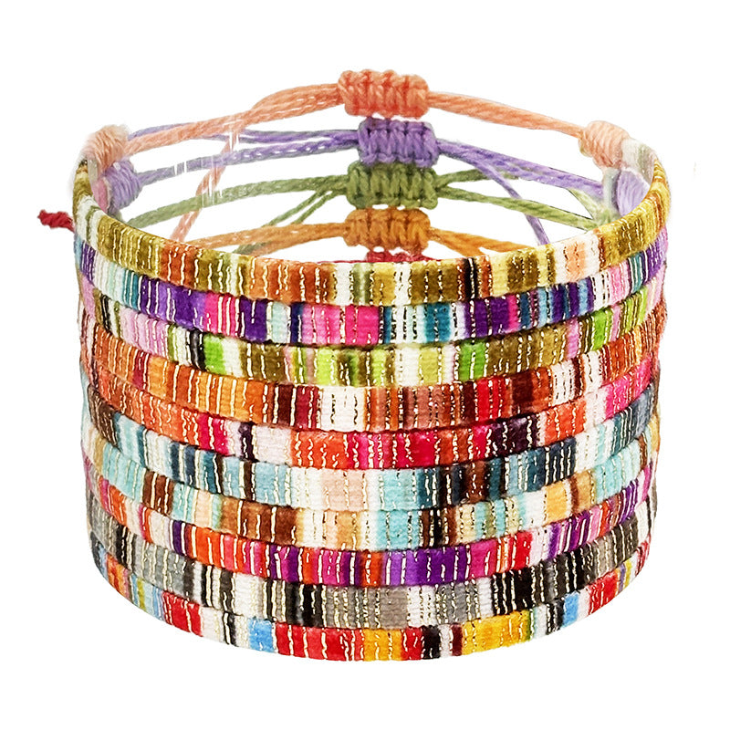 Woven Velvet-Finish Flat Wide Bracelet S5P619