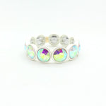 Load image into Gallery viewer, Enamel Flower Bangle Color Crystal Glass Stove S5P031