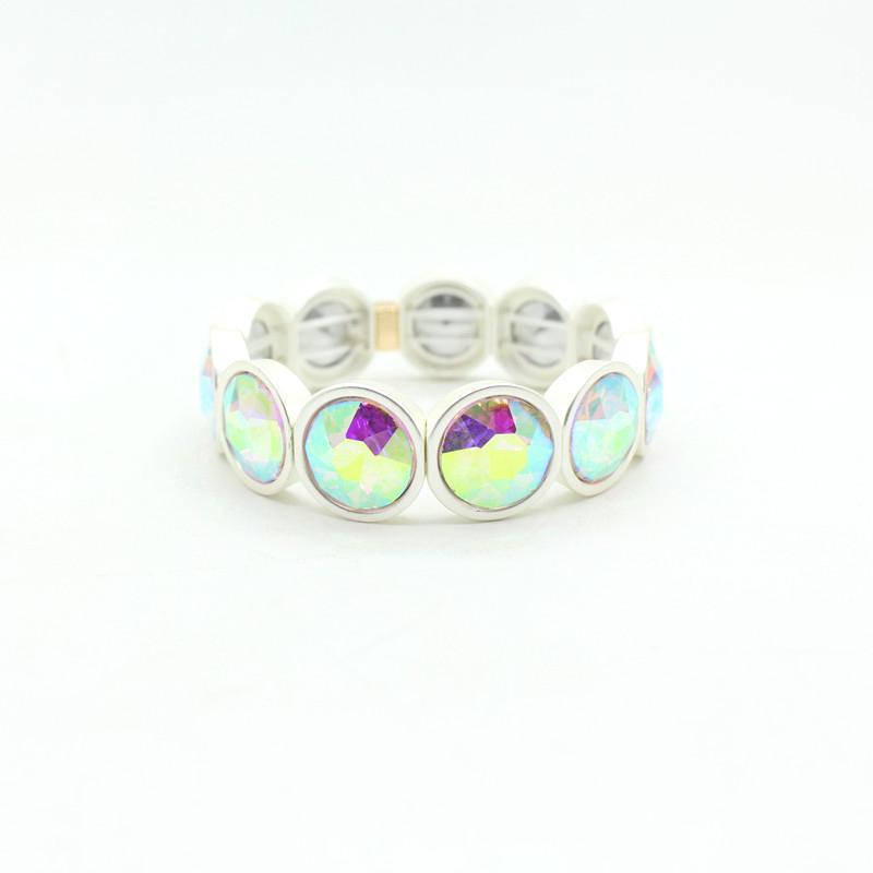 Enamel Flower Bangle Color Crystal Glass Stove S5P031
