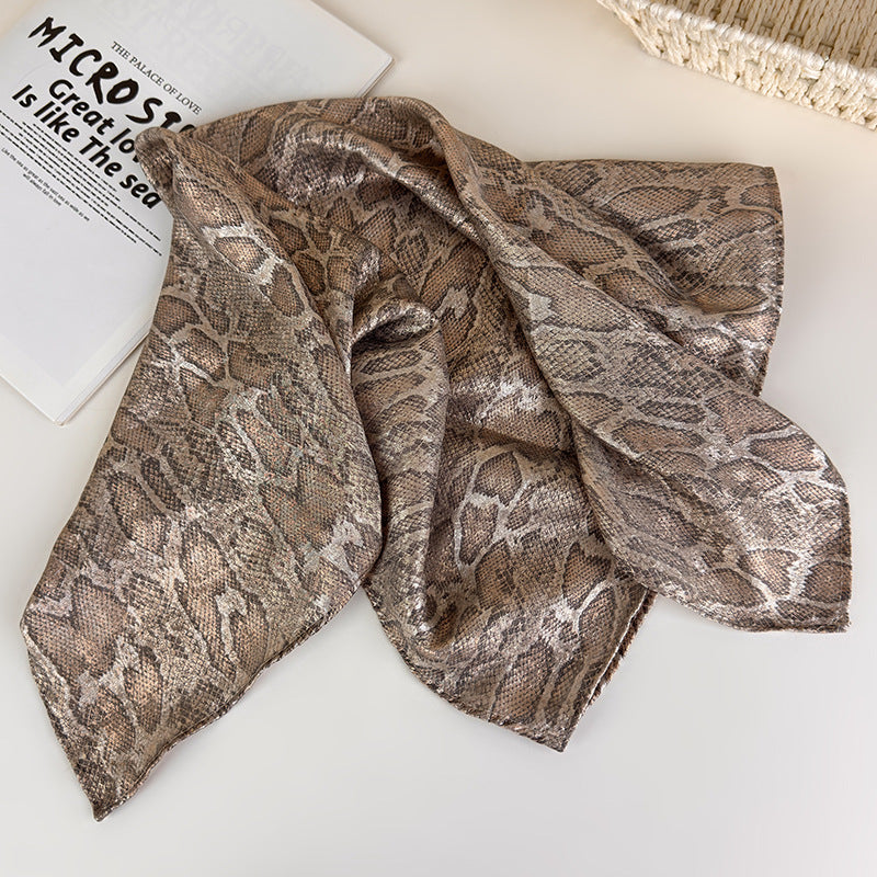 Cool Metallic Snake Print Retro Head Wrap Women N6H109