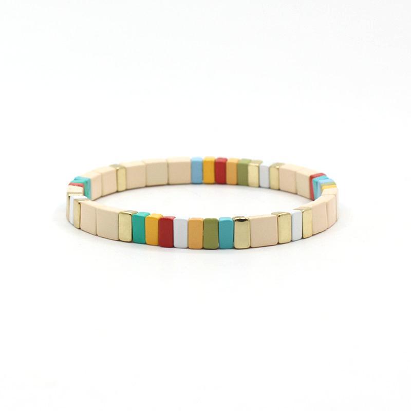 Rainbow Enamel Necklace Set Painterly Palette S5P041