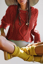 Load image into Gallery viewer, Cable Relaxed Sweater Lightweight Options N5A137
