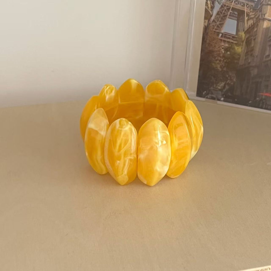 Elastic Resin Cuff Oval Acrylic Polymer Adjustable S5P069