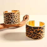 Load image into Gallery viewer, Wild Leopard Open Cuff Bangle Statement Sculptural N6F274