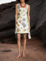 Load image into Gallery viewer, Backless Print Spaghetti Strap Mini Dress Women N6F087