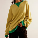 Load image into Gallery viewer, Contrast Rib Drop Shoulder Sweatshirt Long Sleeve N5Z249
