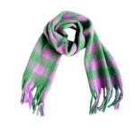 Load image into Gallery viewer, Rainbow Plaid Mohair Feel Chunky Fringe Scarf N6K249
