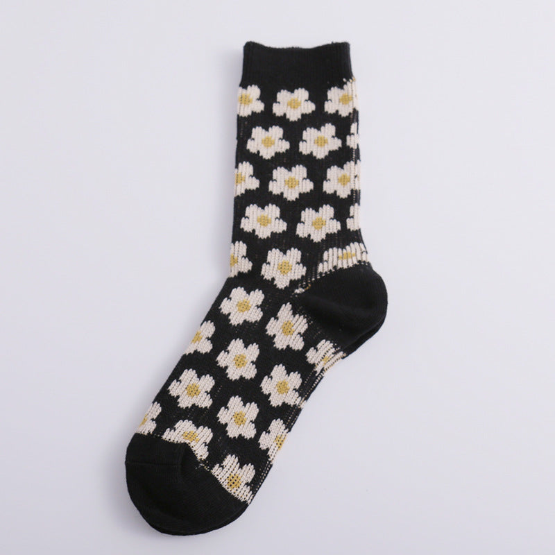 Vintage Double Needle Thick Warm Stack Mid-Calf Socks N6H031