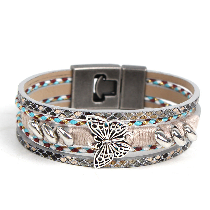 Butterfly Multi Layer Braided Bracelet S5P617