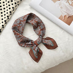 Load image into Gallery viewer, Two-Tone Houndstooth Print Square Scarf Women 55cm N6H113