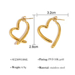 Load image into Gallery viewer, Hearts Ear Climber Drip Enamel Cool-Tone Titanium S5P060