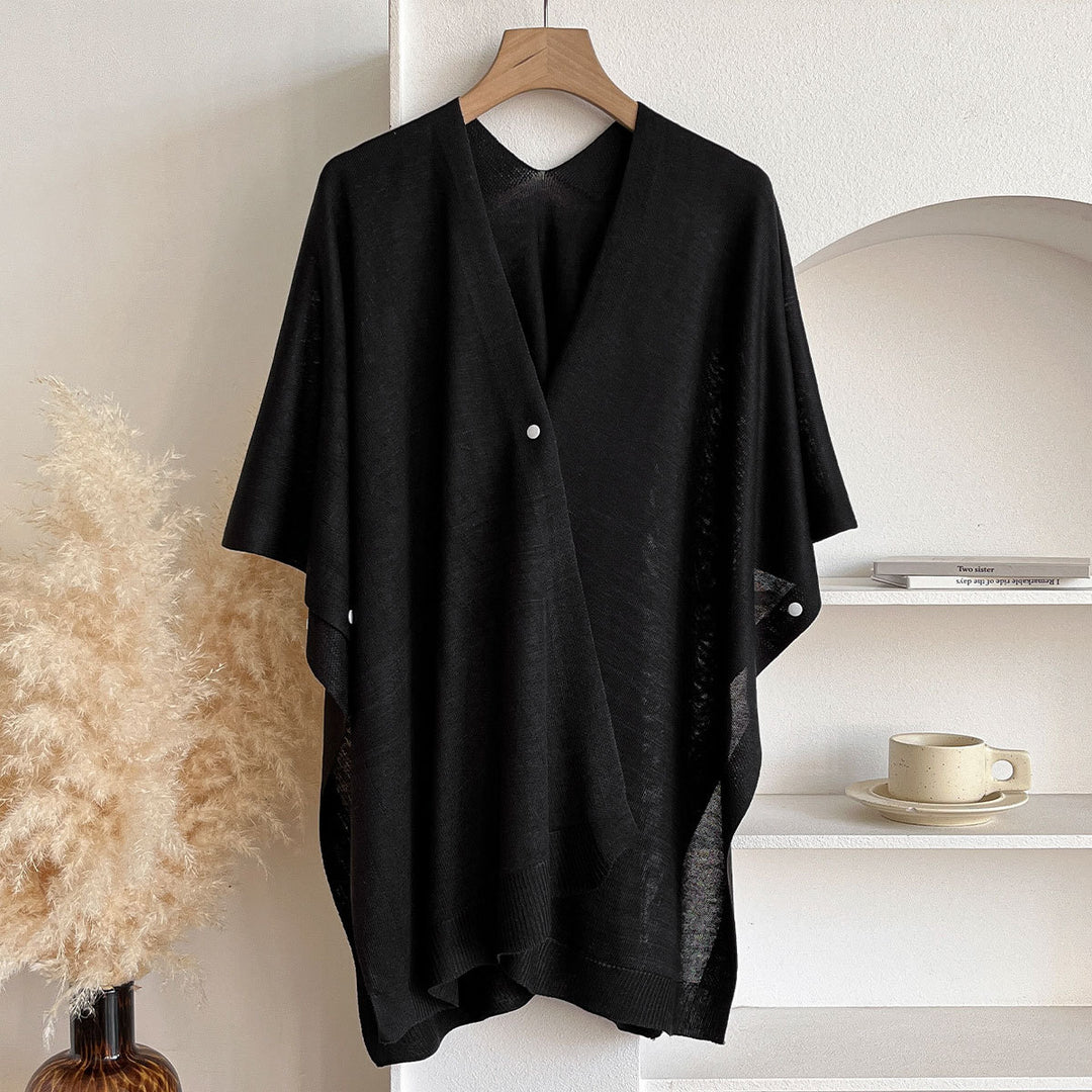 Knitted Fairy Cape Cardigan Women Loose Outerwear N6H238