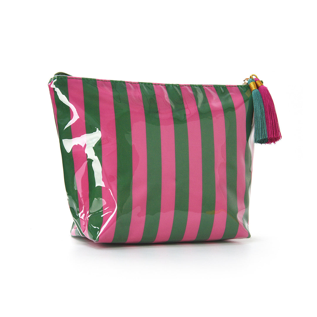 Unisex Waterproof Striped PVC Cosmetic Bag N6J239