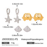 Load image into Gallery viewer, Geometric Zircon Studs Steel Gold-Plated S5P148
