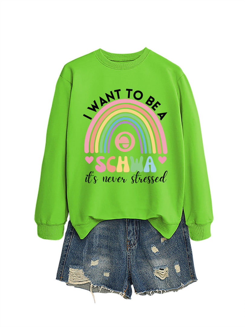 I Want to Be a Schwa Rainbow Cutout Sweatshirt N6H044