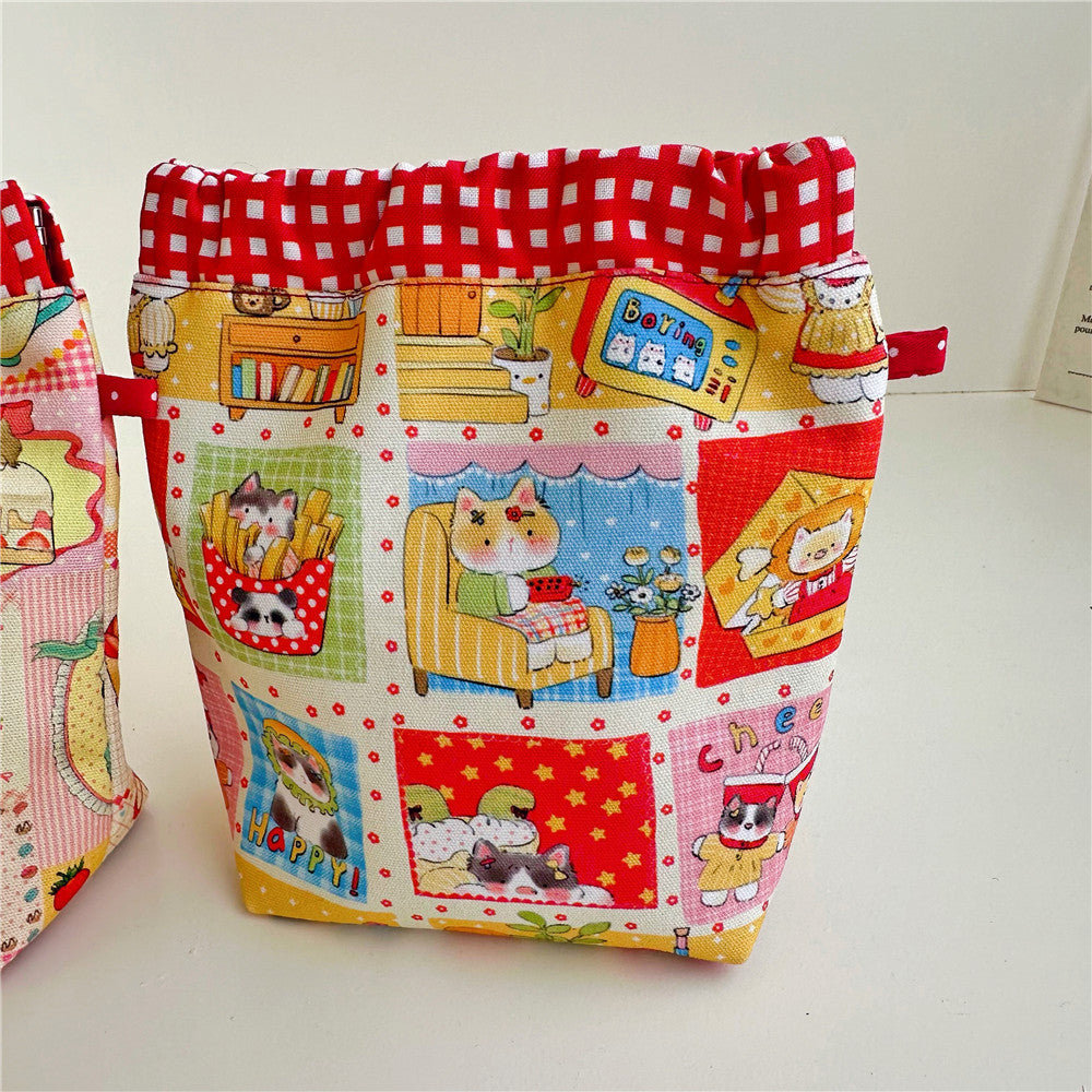 Printed Canvas Makeup Bag Travel Organizer Pouch N6F118
