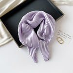 Load image into Gallery viewer, Pleated Satin Scarf Solid Square Lightweight Women N6G217