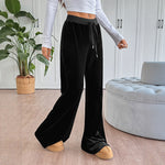 Load image into Gallery viewer, Velvet Flared Pant Fluid Lightweight Black N5Z494