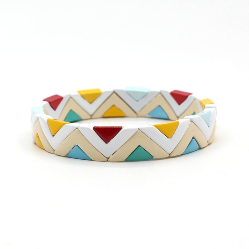 Rainbow Enamel Necklace Set Painterly Palette S5P041