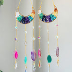 Load image into Gallery viewer, Natural Agate Crystal Moon Sun Catcher Prism N6F298