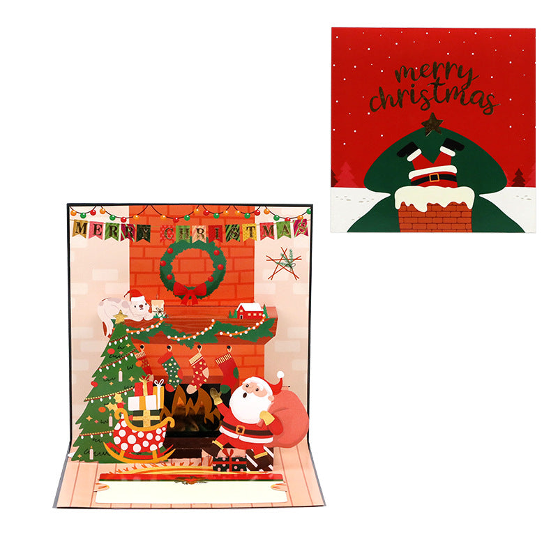 3D Musical Christmas Fireplace Greeting Card N6K312