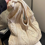 Load image into Gallery viewer, Women's Woven Polyester Knit Tote Shoulder Bag N6J167