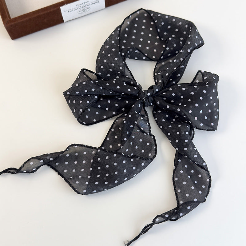 Leopard Polka Dot Chiffon Scarf Belt Women N6C010