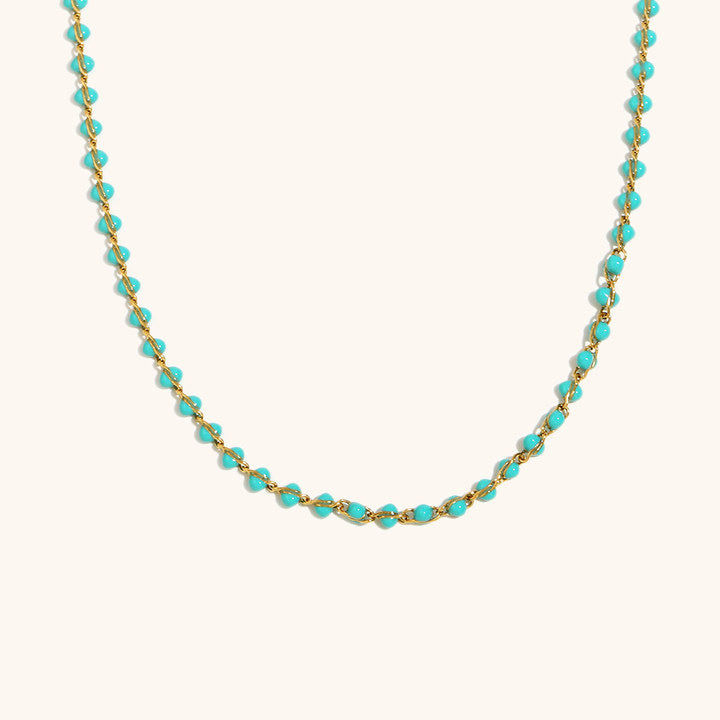Bohemian Enamel Bead Chain Steel Gold Plated S5P225