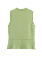 Load image into Gallery viewer, Sleeveless Knot Front Fitted Knit Tank Top Women N6F004