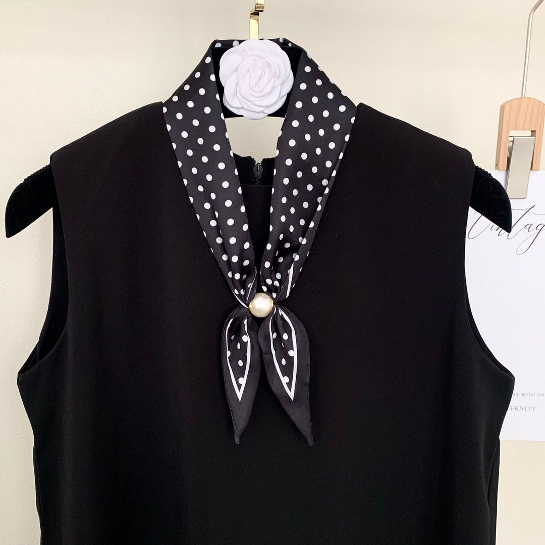 Women's Polyester Polka Dot Neck Scarf N6J145