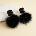Load image into Gallery viewer, Womens Rhinestone Plush Pom Pom Earrings N6K162