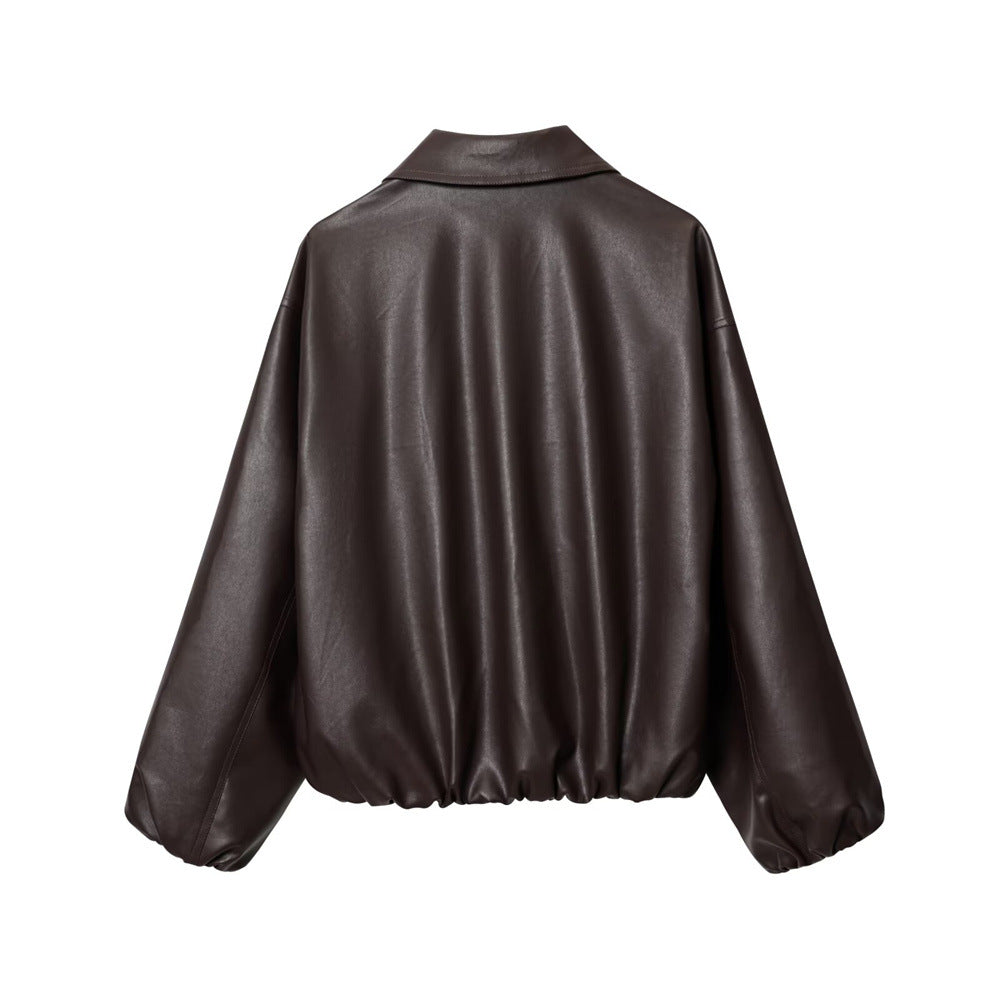 Fashion Faux Leather Jacket Women Multiple Colors N5A409