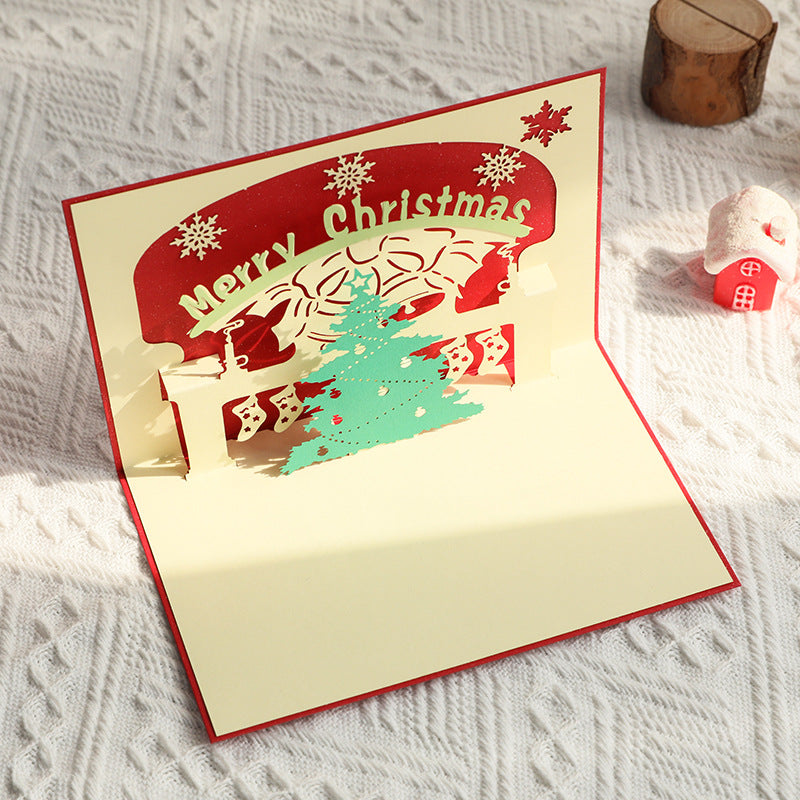 Handmade 3D Red Christmas Tree Pop Up Card N6K304