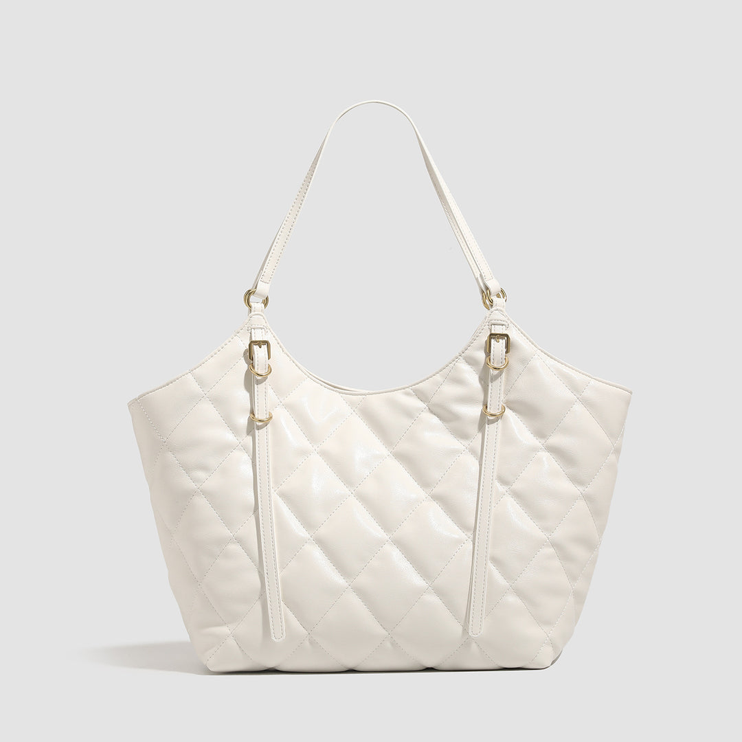 Quilted Oversized Tote Bag with Magnetic Snap N6C048