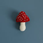 Load image into Gallery viewer, Hand Crochet Mushroom Brooch Wool Yarn Pin N6G045