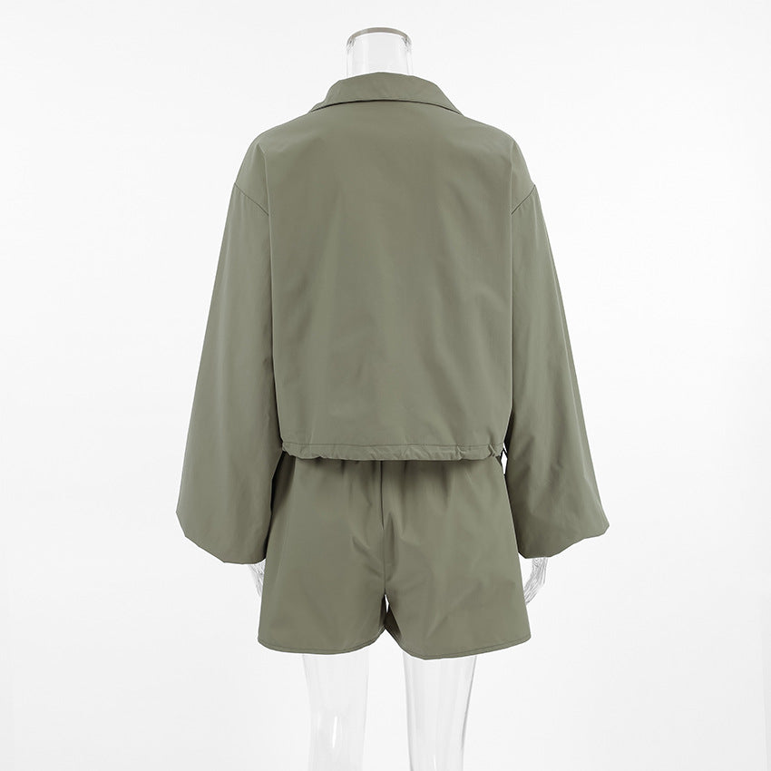 Sport Windbreaker and Shorts Set Women N6D116