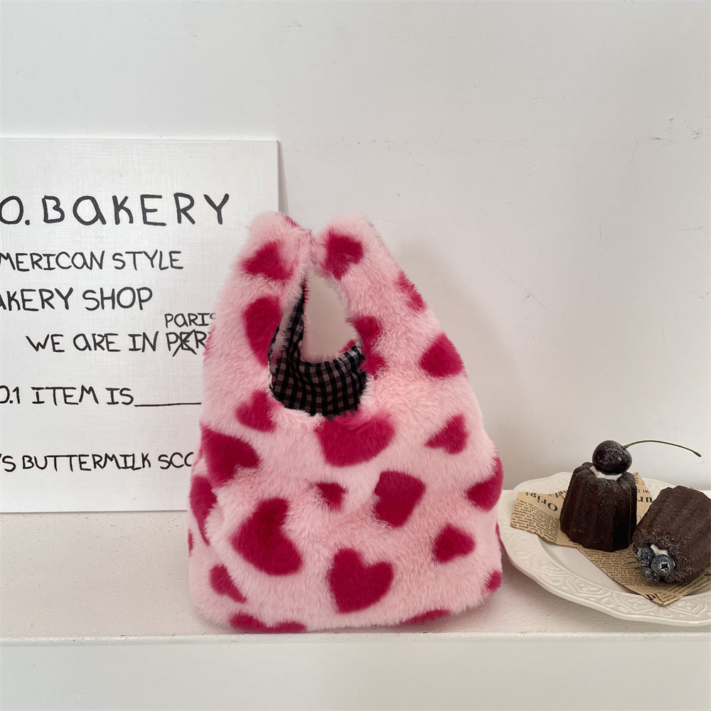 Cute Plush Wristlet Bag Portable Snack Lunch Tote  S5P862