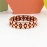 Load image into Gallery viewer, Evil Eye Rhombus Cuff Steel Stove-Enameled Elastic S5P152