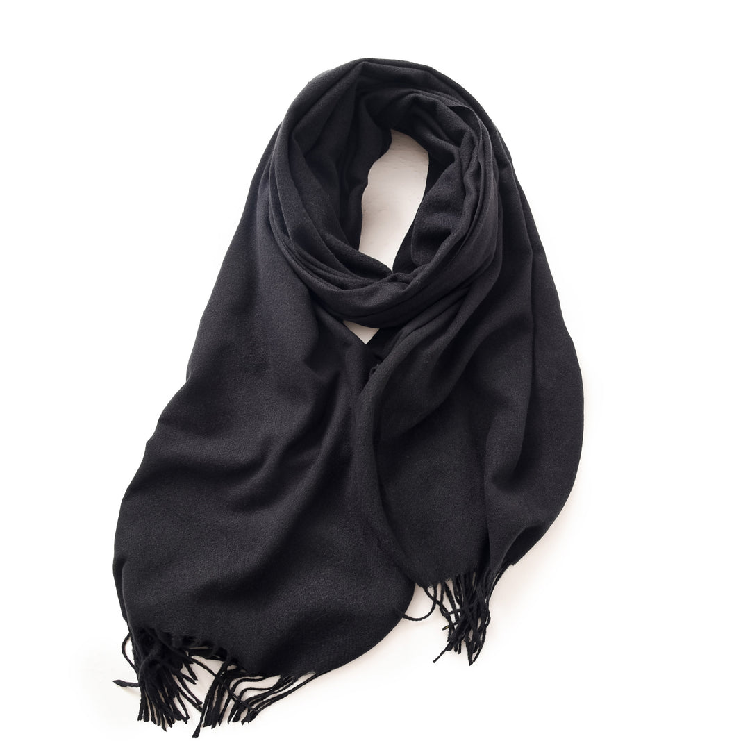 Imitation Cashmere Solid Scarf Shawl Fringe Women N6H228
