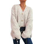 Load image into Gallery viewer, Antique Gold V Button Cardigan Ultra Heavy Charcoal N5Z900
