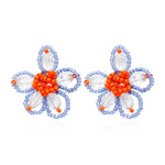 Load image into Gallery viewer, Hand Braided Floral Studs Seed Beads Vintage Style S5P169